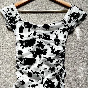 ENNETE DRESS FLOCK DALMATIAN - Motel Rocks